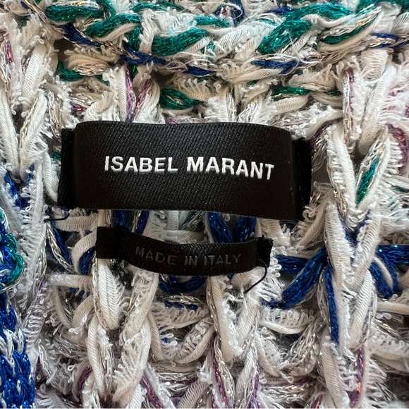 NEW NWOT Isabel Marat Andrea Open Knit Metallic Cropped Sweater Pullover Size 44 - Picture 12 of 16